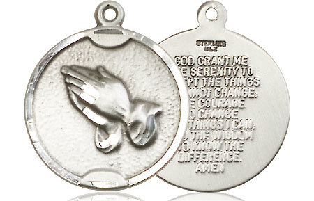 Sterling Silver Praying Hands Medal