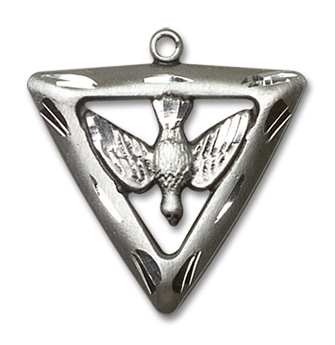 Sterling Silver Holy Spirit Triangle Medal