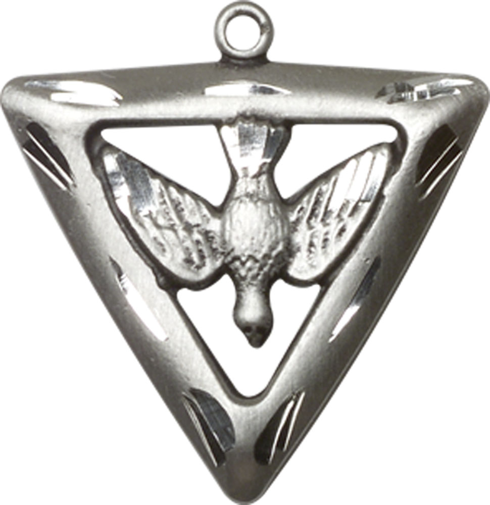 Sterling Silver Holy Spirit Triangle Medal