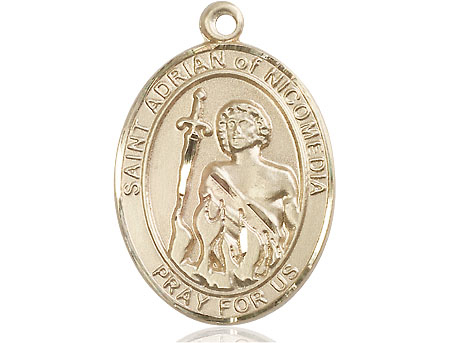 14kt Gold Saint Adrian of Nicomedia Medal