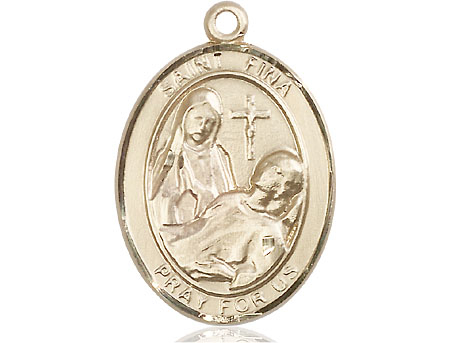 14kt Gold Saint Fina Medal