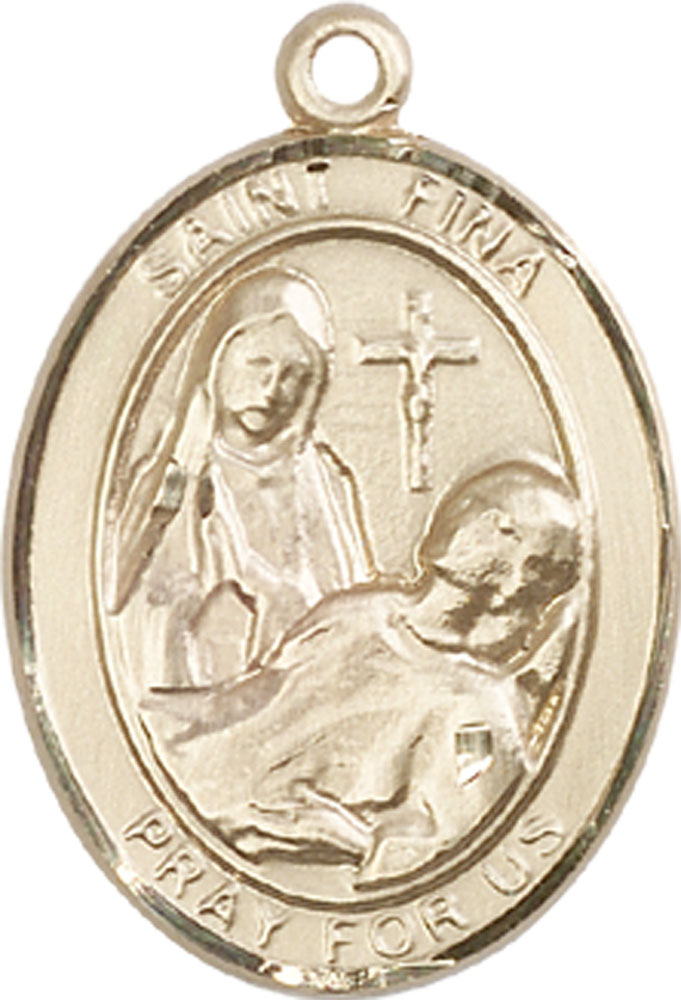 14kt Gold Saint Fina Medal