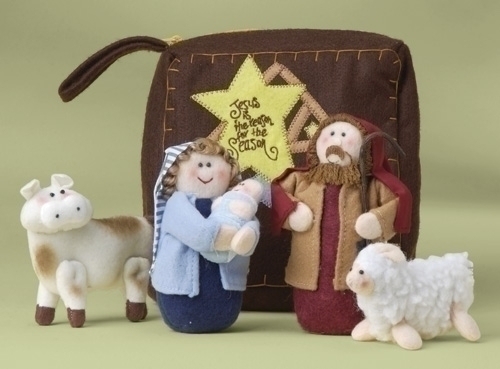 6pc St 1.5-5&quot;Plsh Nativty Figs - Christmas