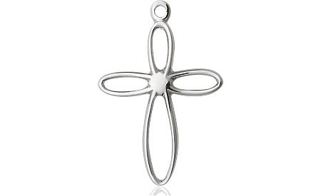 Sterling Silver Loop Cross Medal