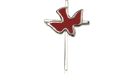 Sterling Silver Cross Holy Spirit Medal