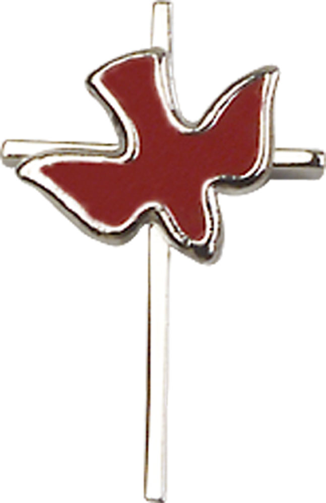 Sterling Silver Cross Holy Spirit Medal