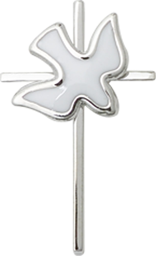 Sterling Silver Cross Holy Spirit Medal