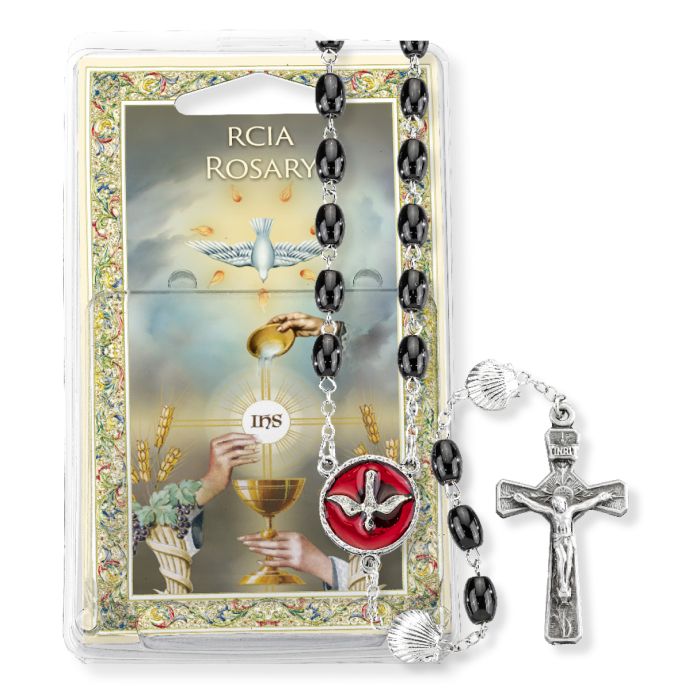 5Mm X 7Mm Black Oval Rcia Rosary
