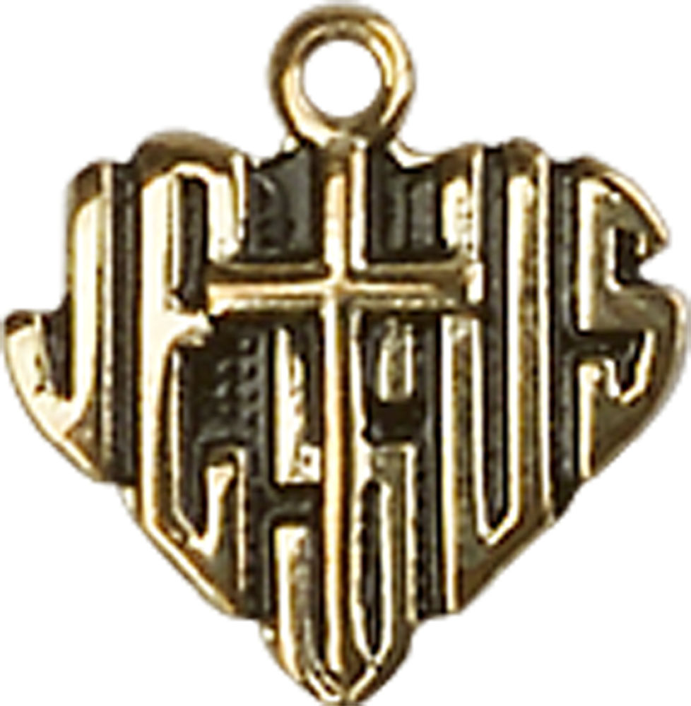 14kt Gold Filled Heart of Jesus w/Cross Medal