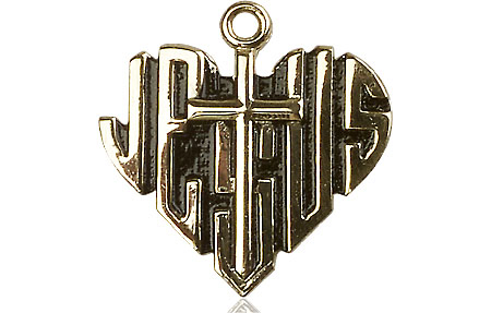 14kt Gold Filled Heart of Jesus w/Cross Medal