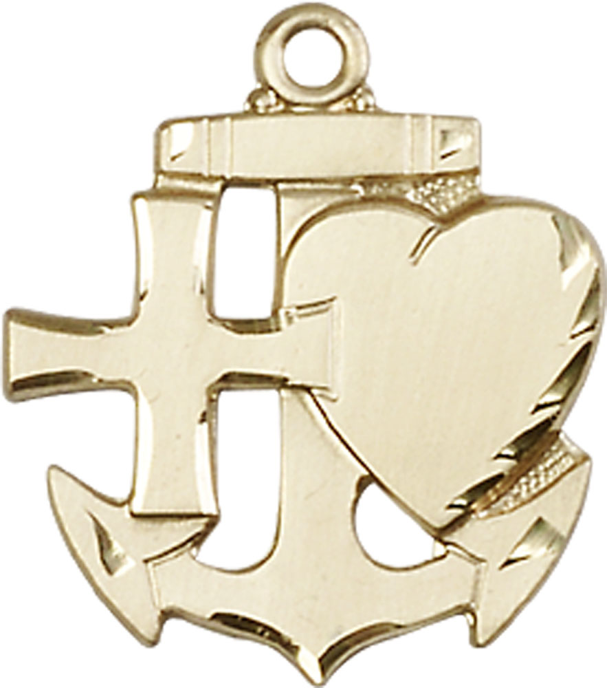 14kt Gold Faith, Hope &amp; Charity Medal