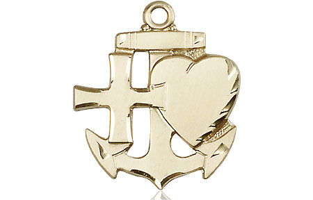 14kt Gold Faith, Hope &amp; Charity Medal