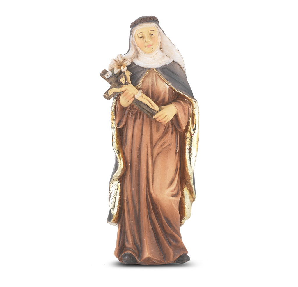 4" Cold Cast Resin Hand Painted Statue of St Catherine of Siena