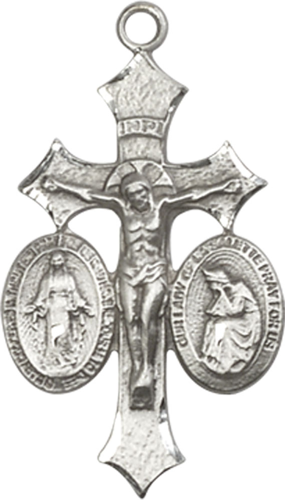 Sterling Silver Jesus, Mary, Our Lady of La Salette Medal