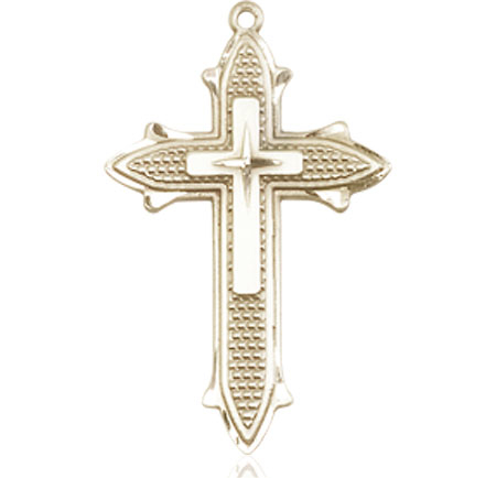 14kt Gold Filled Cross on Cross Medal