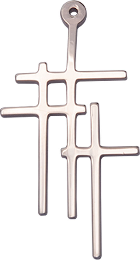 Sterling Silver Triple Cross Medal