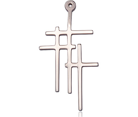 Sterling Silver Triple Cross Medal