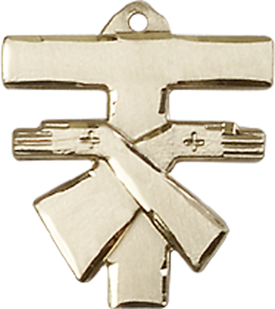 14kt Gold Filled Franciscan Cross Medal
