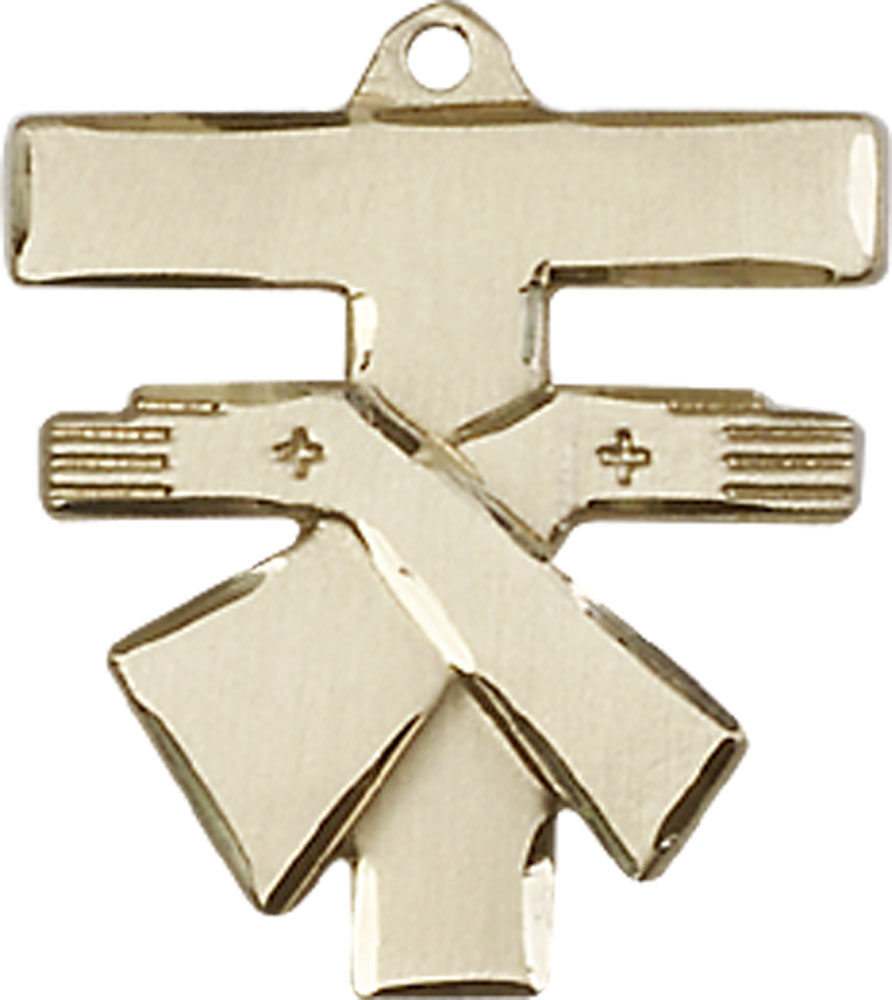 14kt Gold Filled Franciscan Cross Medal