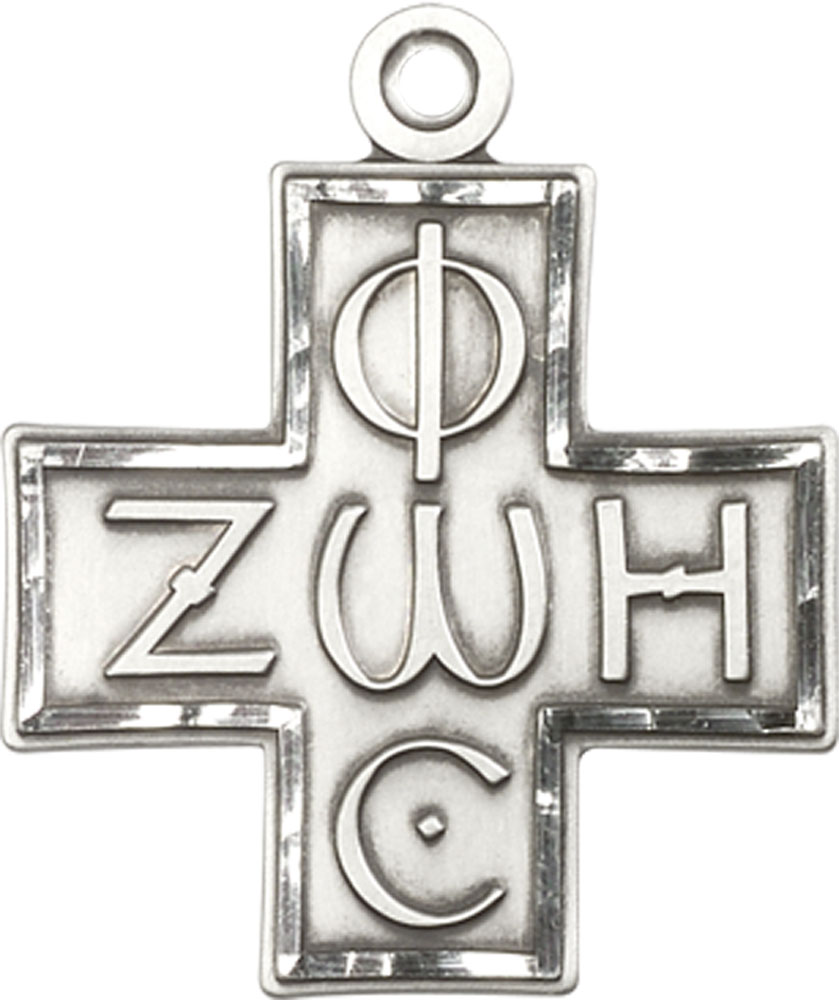 Sterling Silver Light &amp; Life Cross Medal