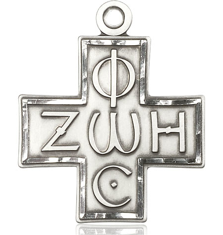 Sterling Silver Light &amp; Life Cross Medal
