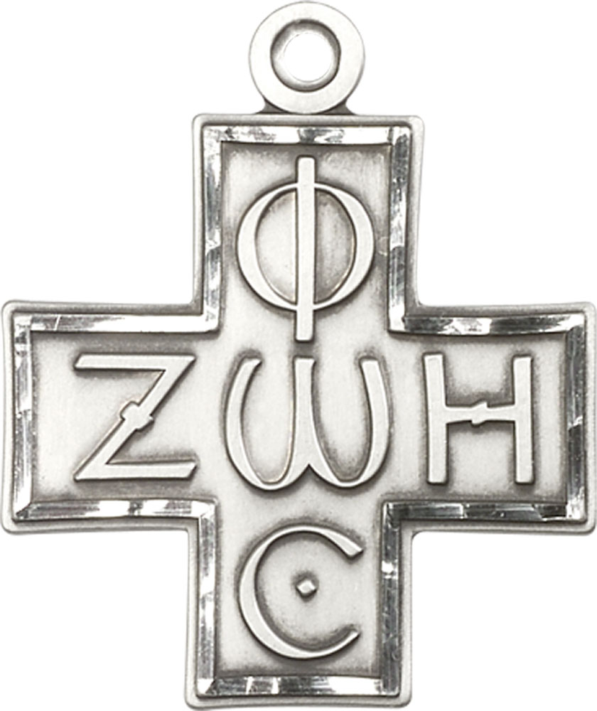 Sterling Silver Light &amp; Life Cross Medal