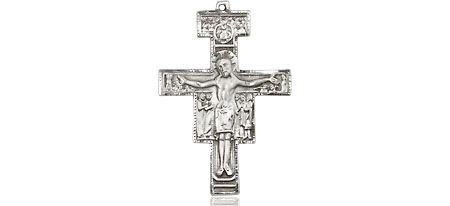 Sterling Silver San Damiano Crucifix Medal