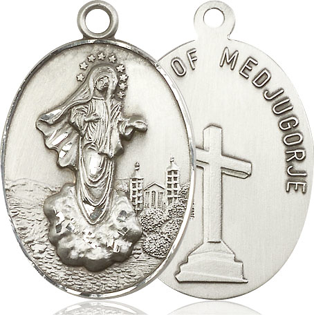 Sterling Silver Our Lady of Medugorje Medal