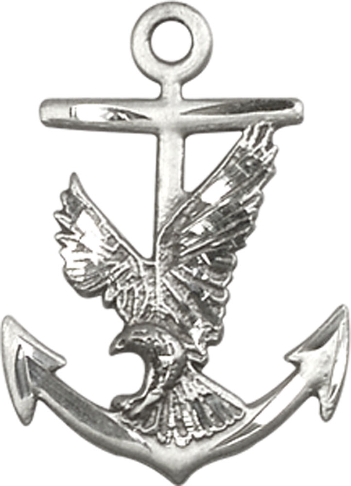 Sterling Silver Anchor Eagle Medal