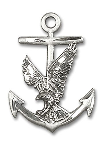 Sterling Silver Anchor Eagle Medal