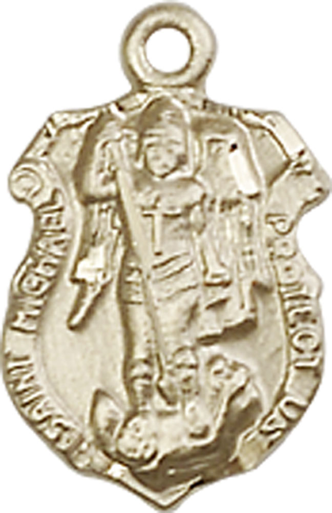 14kt Gold Filled Saint Michael the Archangel Shield Medal