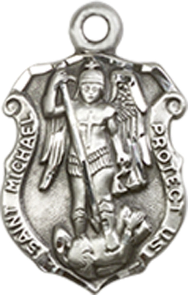 Sterling Silver Saint Michael the Archangel Shield Medal