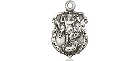 Sterling Silver Saint Michael the Archangel Shield Medal