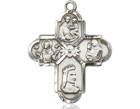 Sterling Silver Franciscan 4-Way Medal