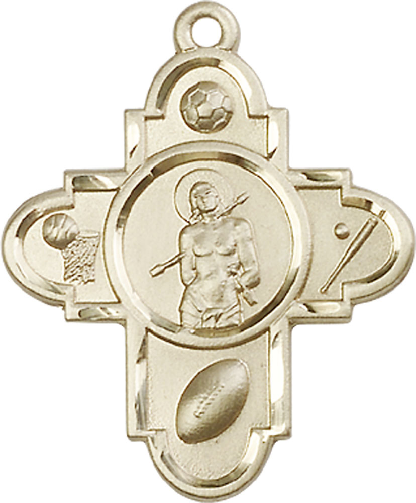 14kt Gold Filled Sports 5-Way St Sebastian Medal