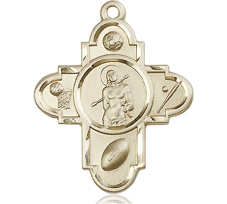 14kt Gold Filled Sports 5-Way St Sebastian Medal