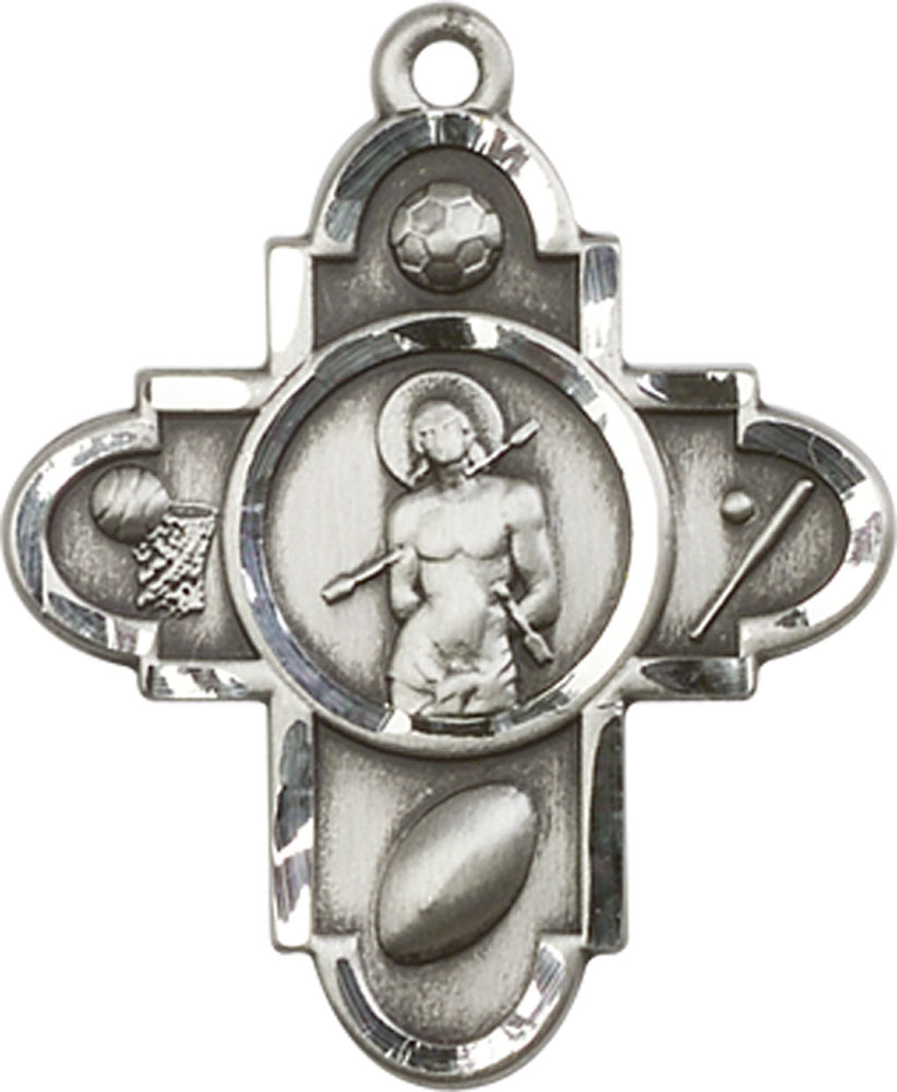 Sterling Silver Sports 5-Way St Sebastian Medal