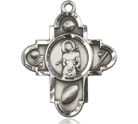 Sterling Silver Sports 5-Way St Sebastian Medal