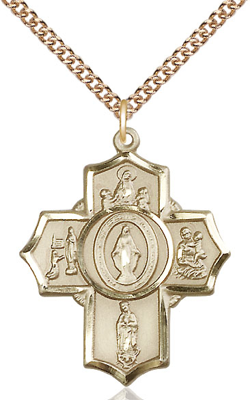 14kt Gold Filled Apparitions Pendant on a 24 inch Gold Filled Heavy Curb chain