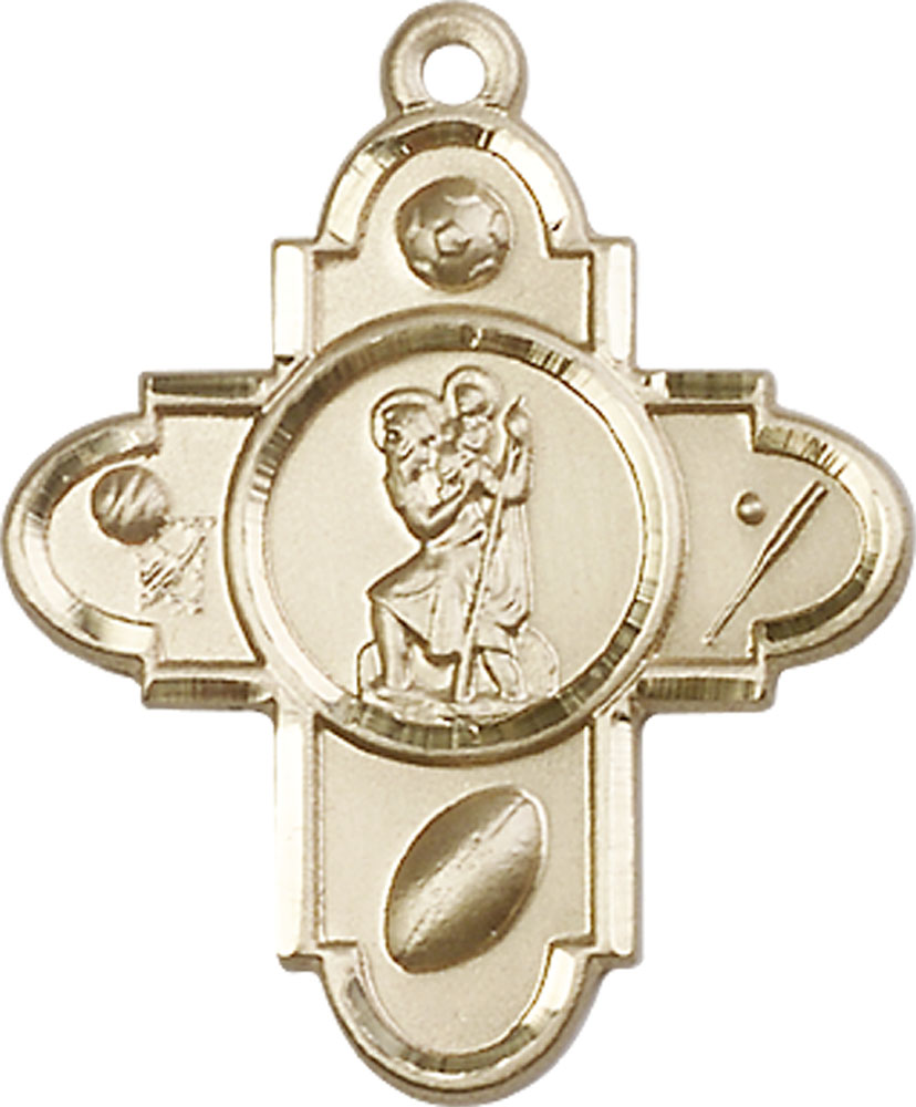 14kt Gold Filled Sports 5-Way St Christopher Medal