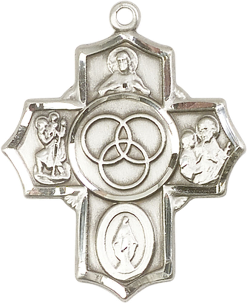 Sterling Silver Blended Family 5-Way Medal