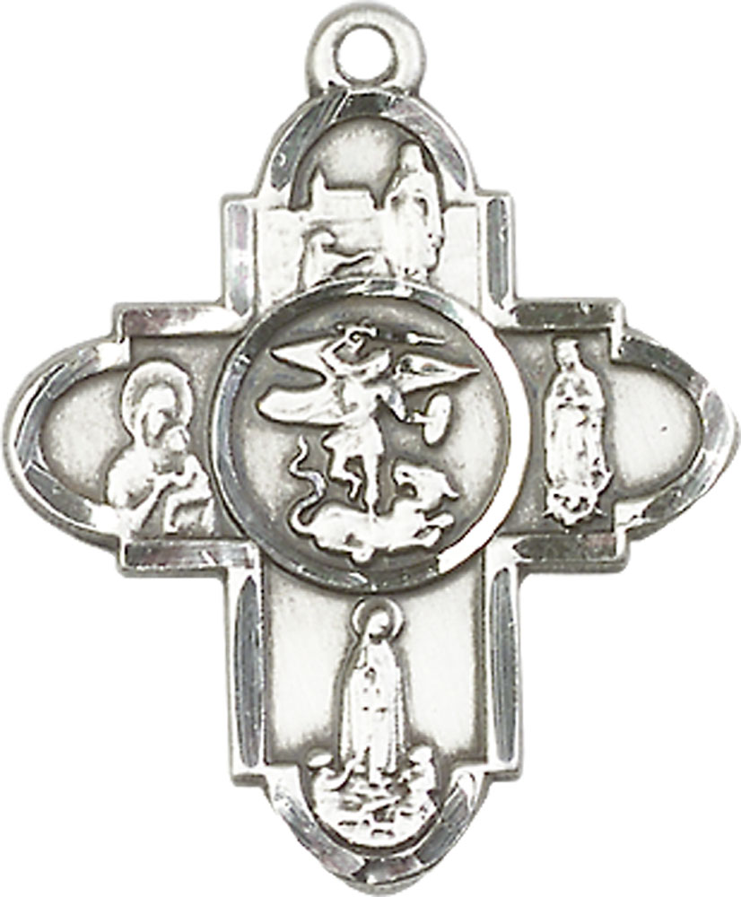 Sterling Silver Our Lady 5-Way Medal