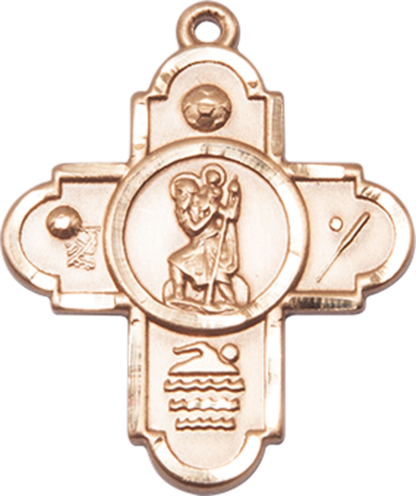 14kt Gold Filled 5-Way St Christopher Sports Medal