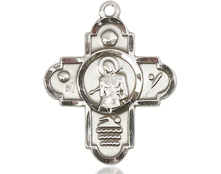 Sterling Silver 5-Way St Sebastian Sports Medal