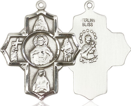 Sterling Silver Scapular 4-Way Medal