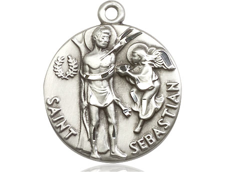 Sterling Silver Saint Sebastian Medal