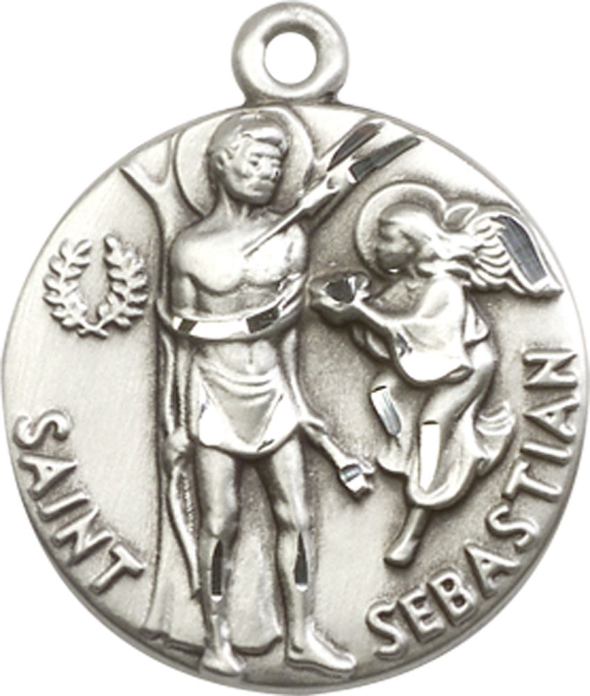 Sterling Silver Saint Sebastian Medal