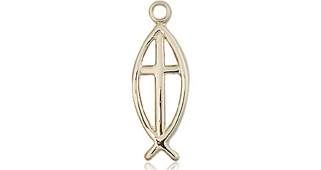 14kt Gold Filled Fish Cross Medal