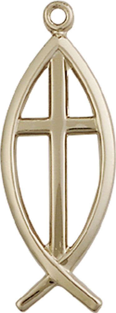 14kt Gold Filled Fish Cross Medal