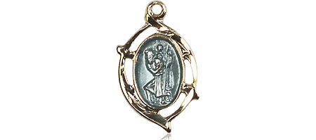 Gold Plate Sterling Silver Saint Christopher Medal